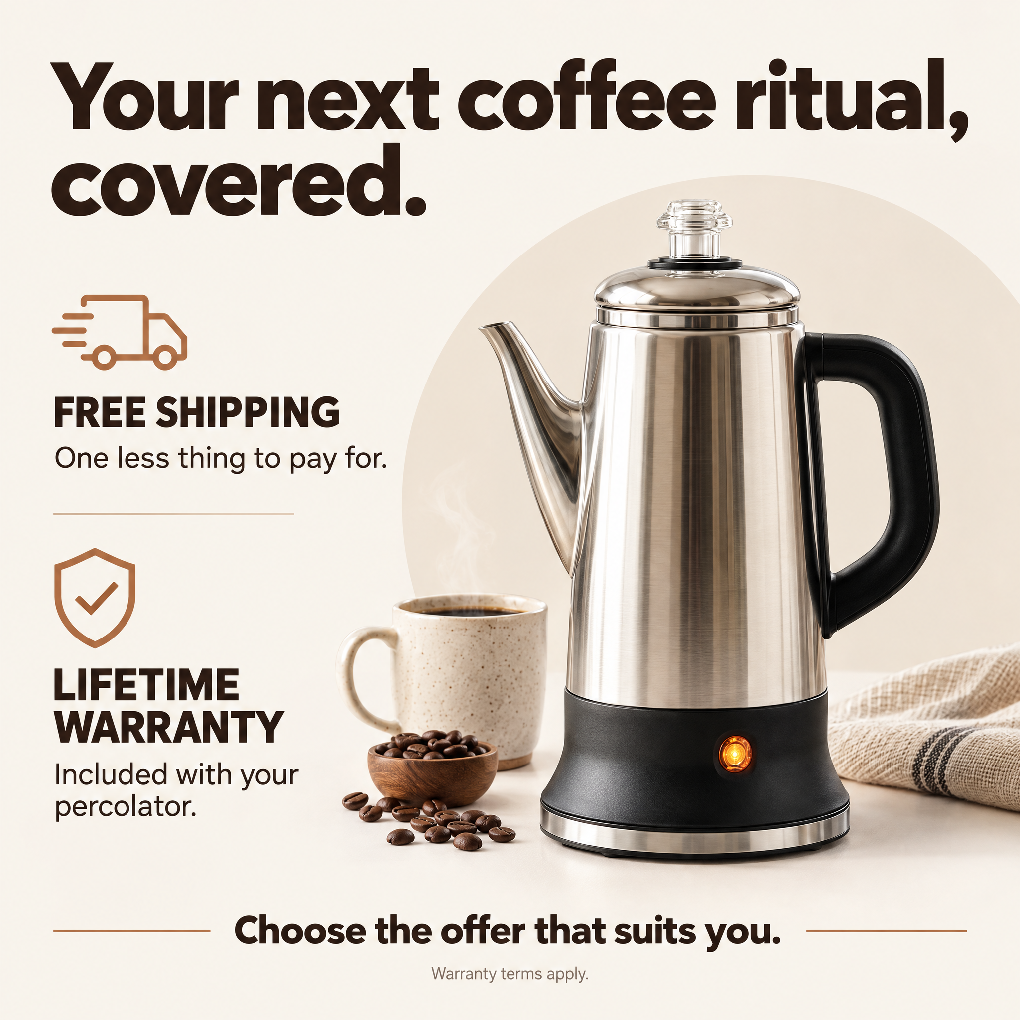 The Cafora™ Classic Electric Percolator