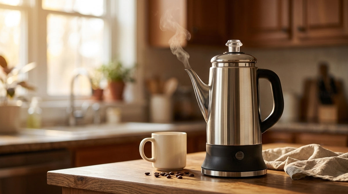 Everything that touches your coffee is steel.